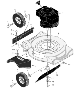 Mower Housing Assembly Diagram and Parts List for 20101X78A 1997 Briggs and Stratton Lawn Mower